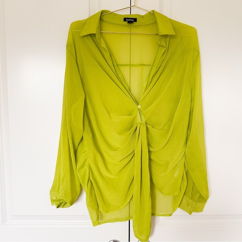 Boohoo Green Blouse Top - Picture 10 of 15